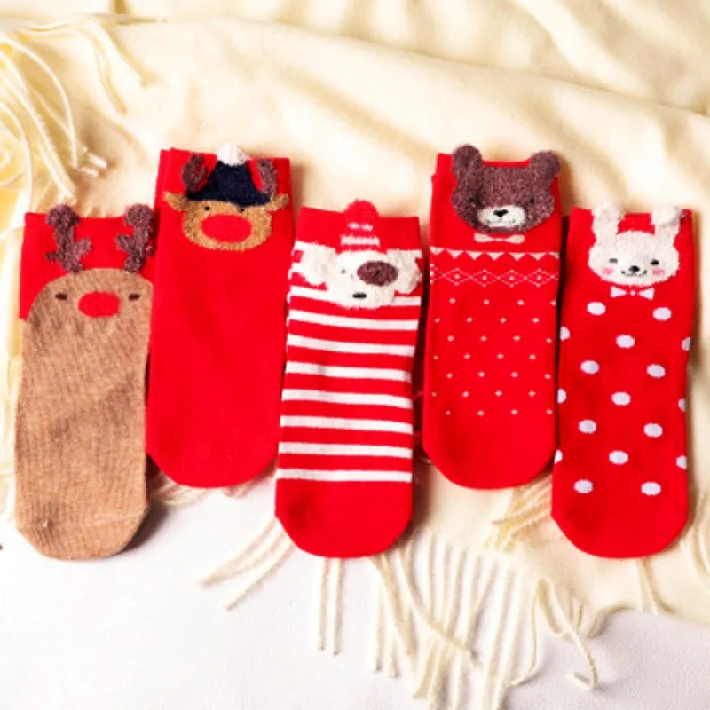 Рождественский подарок, новинка Лось Санта Клаус Детские носки осенне-зимние хлопковые носки для мальчиков и девочек до середины носки для детей 1-12Years старые