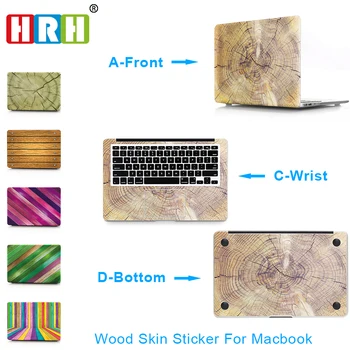 

HRH 3 in 1 Wood Vinyl Decal Skin Sticker Guard For Macbook Air 11" 13" Retina Pro 13 15 inch ,body cover for macbook 12 inch