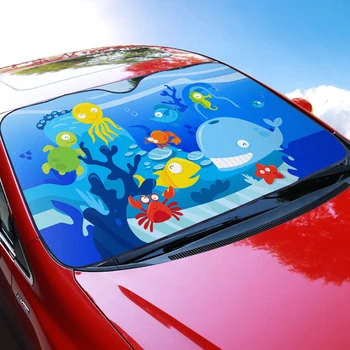 

Car Front Window Heat-Insulation Sunshade Prined Car Sun Shade Curtain For Kids Baby Auto Front Sun UV Protector Sunshade