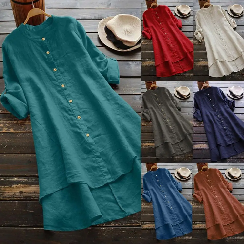 Женские топы и блузки винтажные Camisa Larga Vestidos Mujer повседневные с принтом | Женская