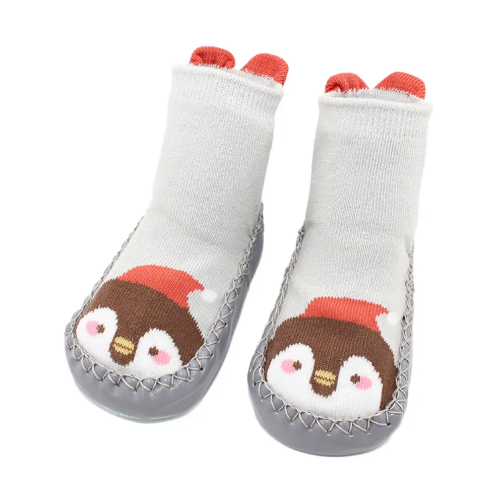 Носки для новорожденных повседневные нескользящие носки-тапочки с рисунками животных для маленьких мальчиков и девочек детские носки с резиновой подошвой