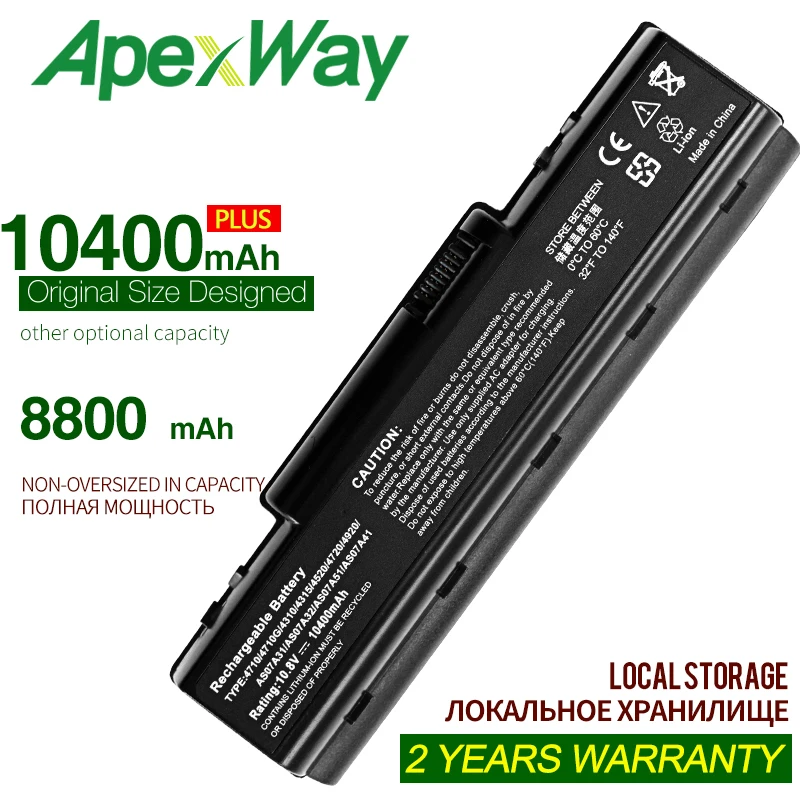 ApexWay 8800mAh ноутбук AS07A31 батарея для Acer Aspire 4315 4320 4330 4332 4520G 4520 4530G 4535G 4710Z 4710G