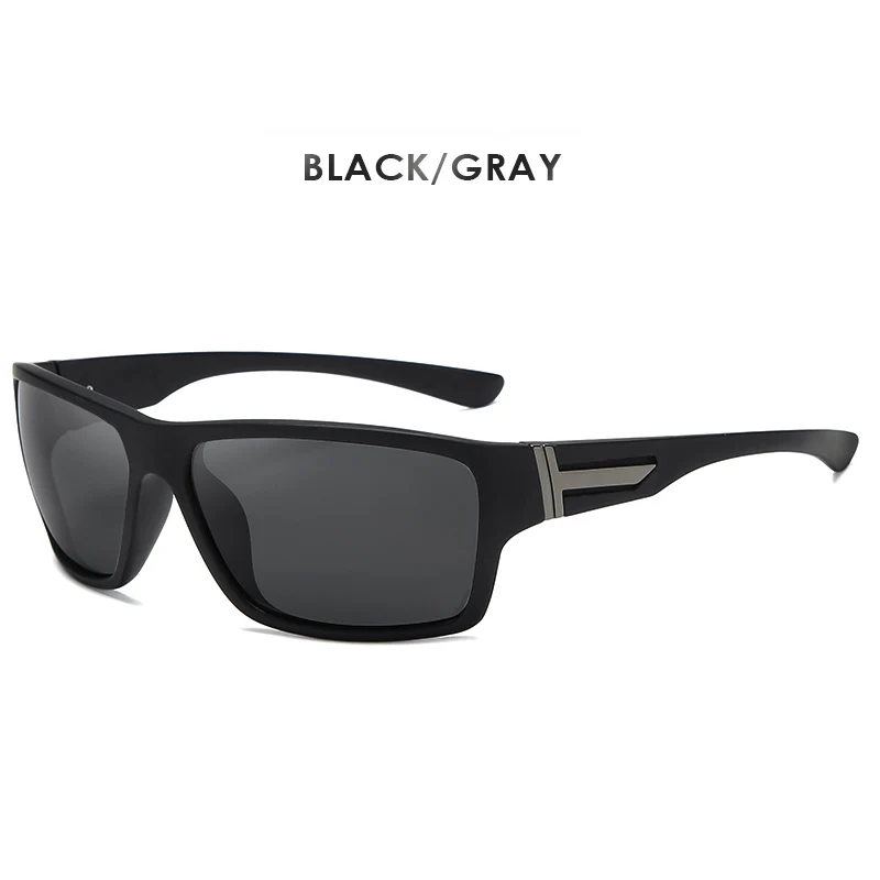 Брендовые ветрозащитные спортивные солнцезащитные очки для вождения, мужские Поляризованные тактические женские уличные очки oculos de sol masculino zonnebril heren - Цвет линз: Black-black