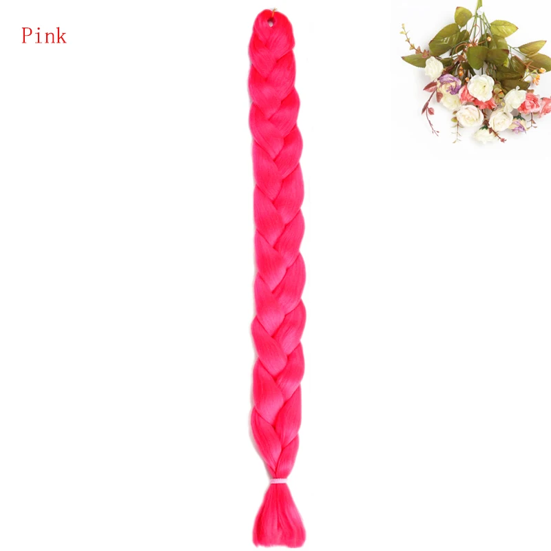 PINK 82 дюйма большие синтетические косы волосы 165 г/упак. канекалон блонд вязанные косички волосы Накладные косички волос Плетение инструменты - Цвет: PINK