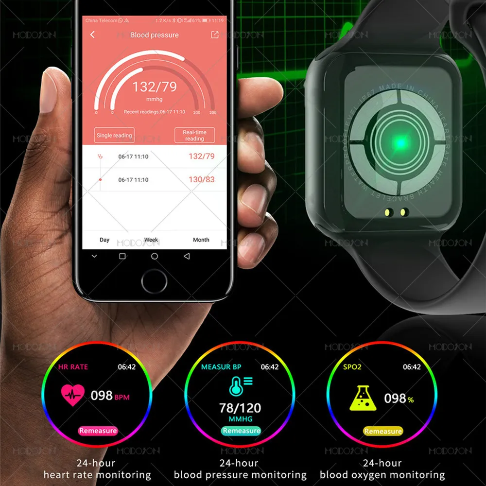 MODOSON Смарт-часы iwo 11 Lite Series 5 4 пульсометр кровяное давление фитнес-часы SmartWatch iwo 12 11 для Apple iphone Android