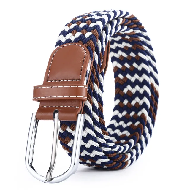 60 Colors Female Casual Knitted Pin Buckle Men Belt Woven Canvas Elastic Expandable Braided Stretch Belts For Women Jeans 5