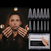 Tp limpar dupla formas do sistema de unhas cobertura completa rápida construção gel molde dicas moldes extensão do prego formas superiores para unhas dicas