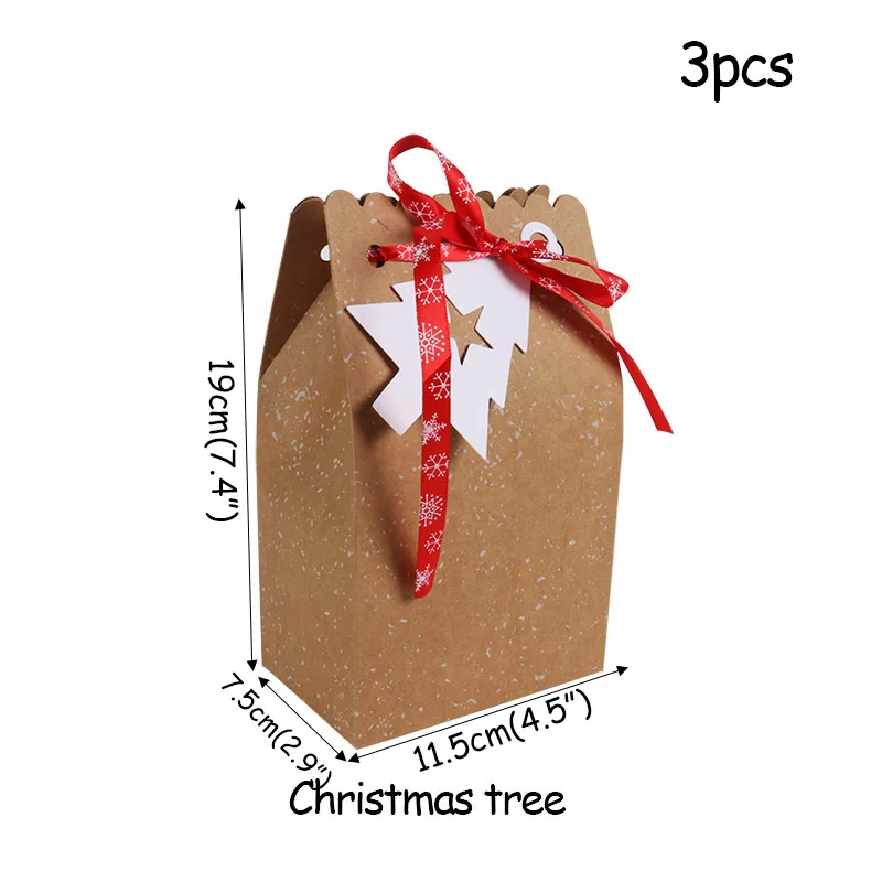 Рождественская коробка для конфет в форме дома упаковка подарочные пакеты коробки Подарочная коробка для хранения рождественские подарочные сумки украшения вечерние принадлежности - Цвет: 3pcs candy box s