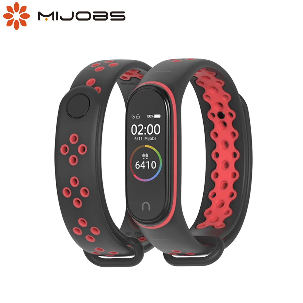 Ремешок Mijobs для Xiaomi Mi Band 4 и 3 силиконовый спортивный смарт ремешок аксессуар