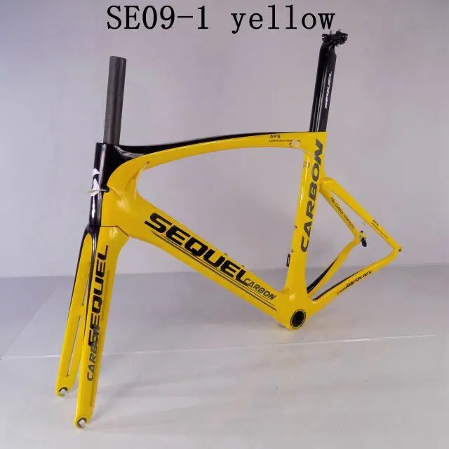 SE09-1 Yellow Полностью углеродное волокно SEUQEL китайские дешевые карбоновые велосипедные рамы карбоновые дорожные рамы велосипедные гоночные велосипедные рамы - Цвет: SE09-1 Yellow