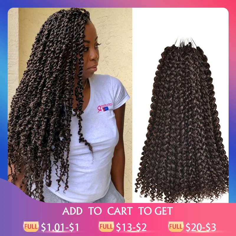 

Passion Twist Crochet Hair Curly Water Wave Crochet Braids Hairstyles 18 inch Long Bohemian Synthetic Hair Extensions