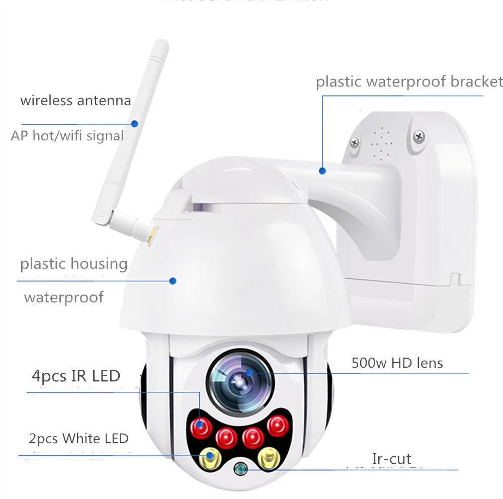 Wifi ip-камера ptz Беспроводная 5MP 1080P HD наружная Водонепроницаемая мини ptz аудио sd-карта видеонаблюдения домашняя ip-камера слежения