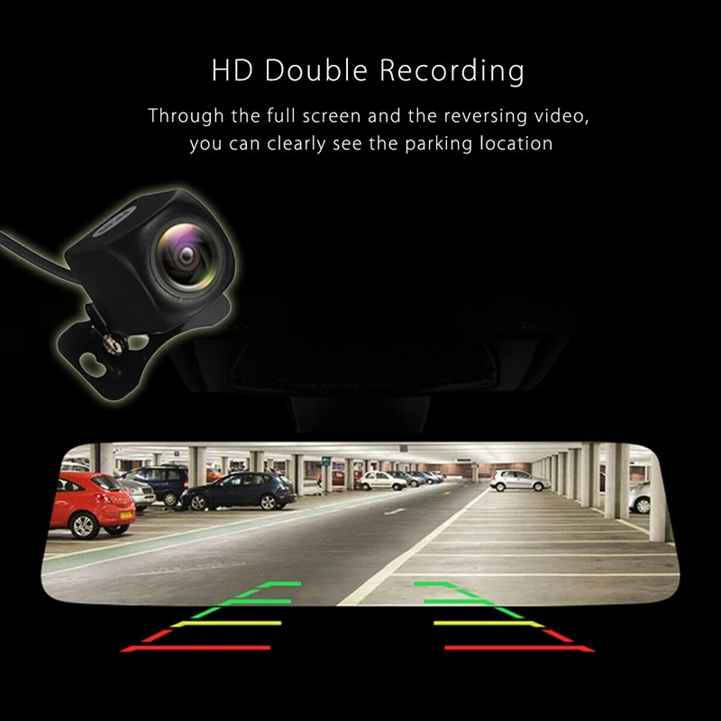 

RISE-10 Inch Car Dvr Rearview Mirror Sprint Camera 1080P Full Hd Dual Lens contact Screen Car Video Recorder