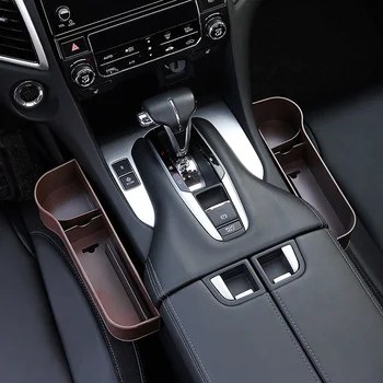 

Car Seat Gap Box PU Leather Storage Box Interior Seat Side Slit Pocket Organizer for Wallet Phone Cigarette Auto Accessories