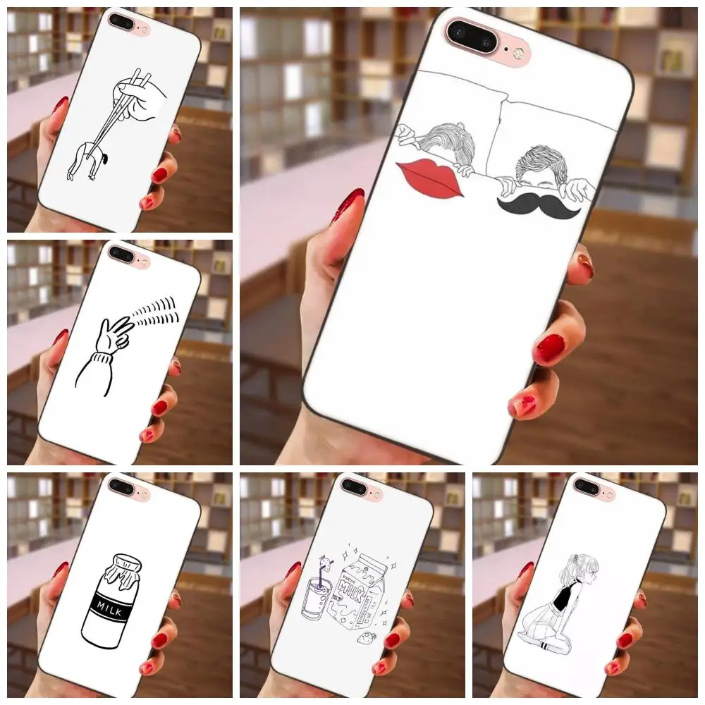 Milk Smile Girl TPU Cases Covers For Samsung Galaxy A3 A5 A6 A6s A7 A8 A9 Star Plus 2016 2017 2018 | Мобильные телефоны и