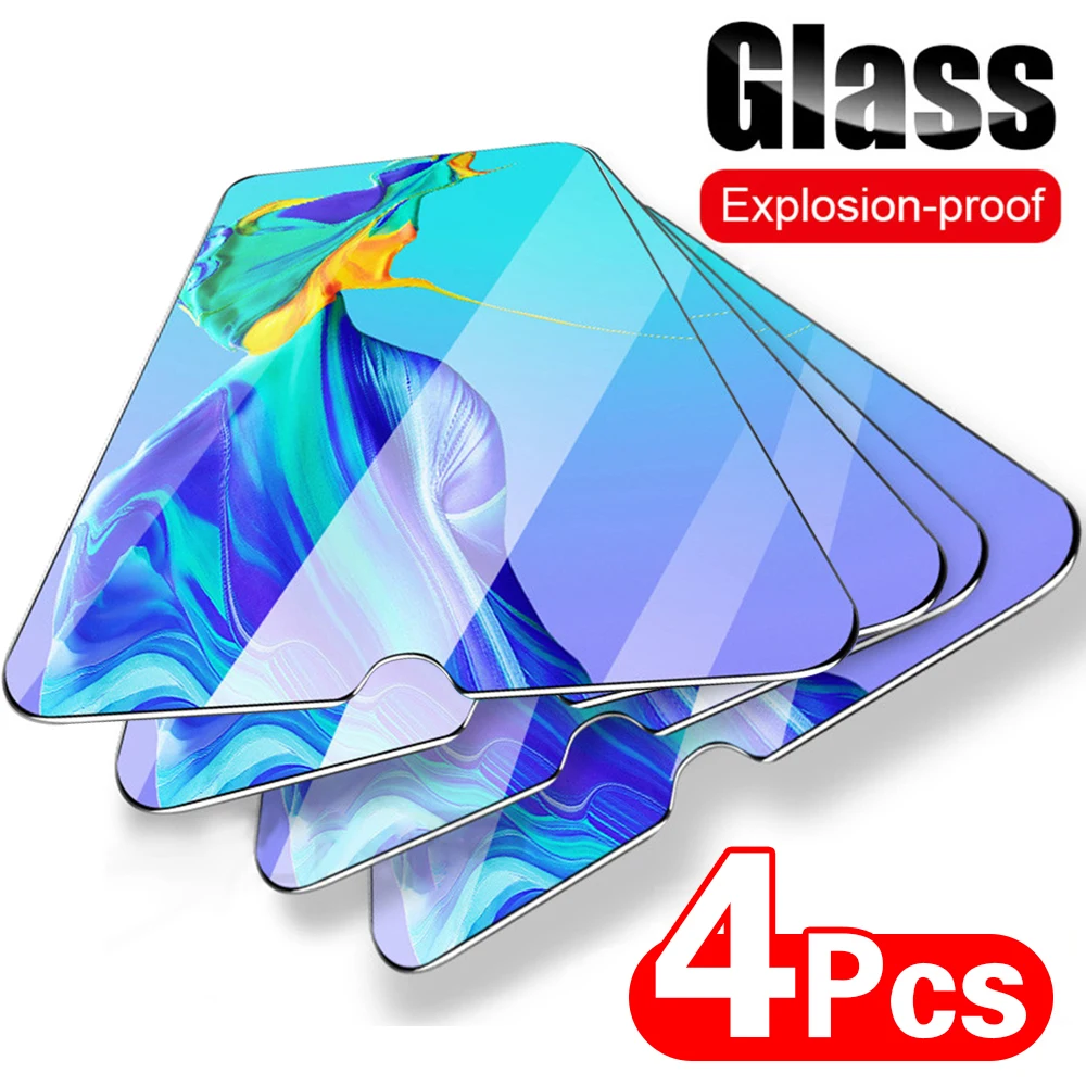 Protector de pantalla de vidrio templado para móvil, cubierta completa para Huawei P40 P30 Lite P20 Pro, Mate 20 30 P Smart Z, 4 Uds.