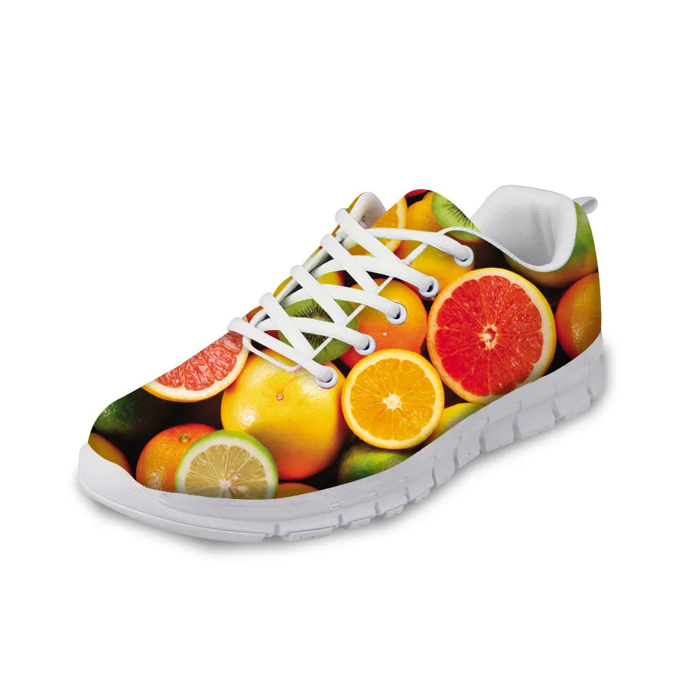 

2020 Summer Flats Shoes Sport Shoes Woman Cute Fruit 3D Print Female Lace Up Sneakers Women Running Shoes Nursing Lady Footwear