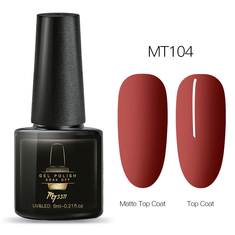 Mtssii матовый УФ-гель для ногтей 6 мл чистый цвет ногтей матовое верхнее покрытие Замачивание ногтей гель лак маникюрный лак - Цвет: HHS04819