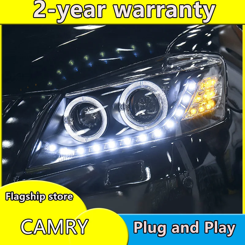 Передние Автомобильные фары для Toyota фара Camry 2009 2010 2011 передняя проектор Angel Eye с