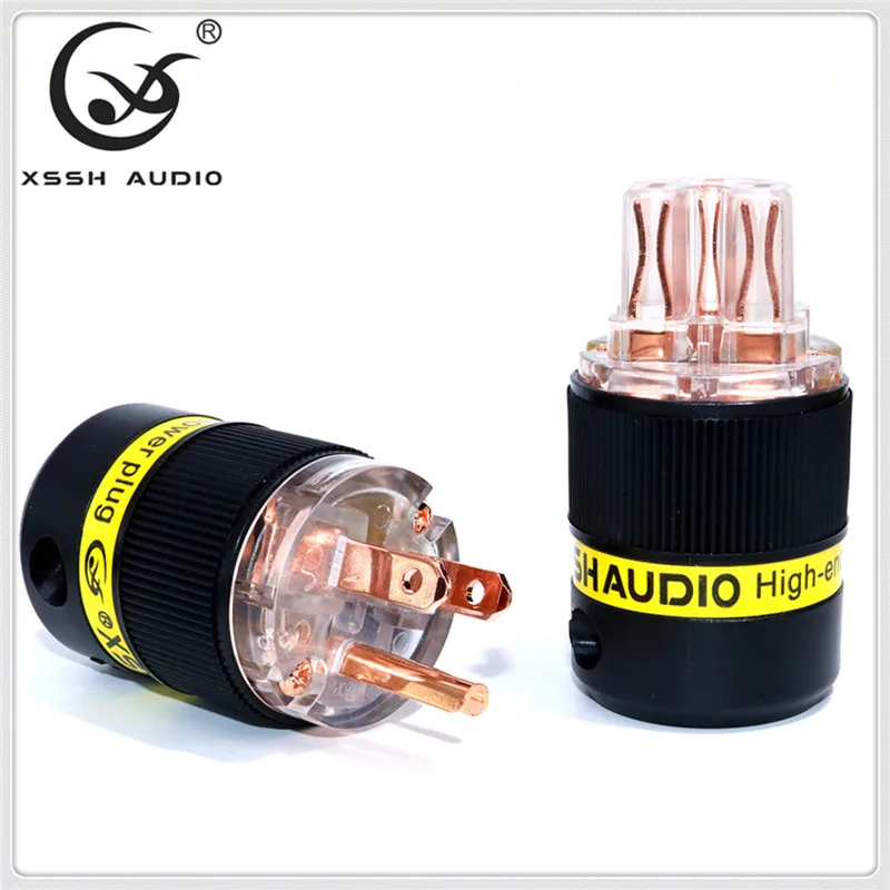 

XSSH AUDIO Hi-end ALTA FIDELIDADE de Áudio de cobre Puro chapeamento de ouro Ródio Conector Elétrico 18mm AC de energia Mascul