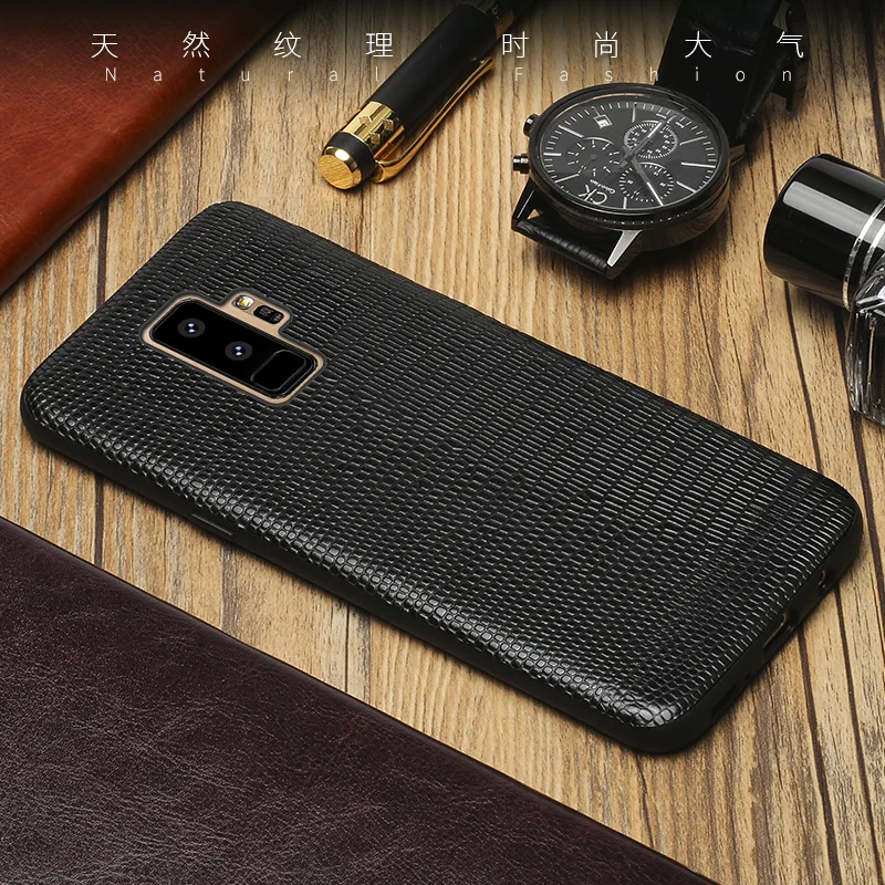 Чехол из натуральной кожи для Samsung Galaxy S8 S9 Plus чехол с текстурой ящерицы задняя