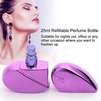 

10ML Mini Portable For Travel Heart shaped Aluminum Refillable Perfume Bottle With Spray&Empty Cosmetic Containers With Atomizer