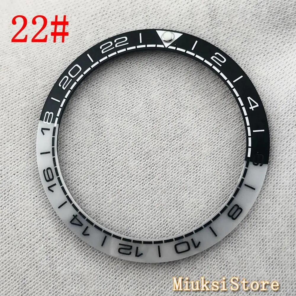 22 38 мм новые GMT керамический Безель титановые часы безели подходят автоматические механические часы 40 мм Мужские часы безели - Цвет: 22