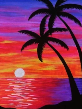 

HUACAN 5D Diamond Painting Full Square/Round Sunset Landscape New Arrival Diamond Embroidery Seaside Kits Decorations Home