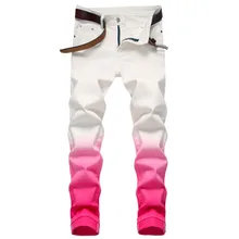 Pantalones Vaqueros de algodón para Hombre, Jeans blancos ajustados elásticos, informales, Hip hop, 2021