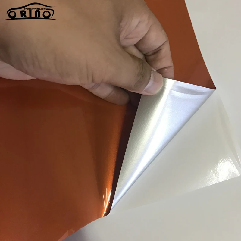 Orange Gloss Metallic Vinyl Sticker-1