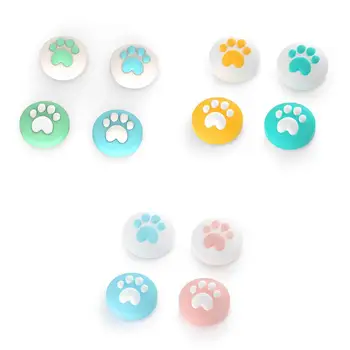 

4Pcs Cat Claw Cute Style Thumb Grip Caps Soft Silicone Cover Case Joystick Moving Buttons Cap for Nintendo Switch / Switch Lite