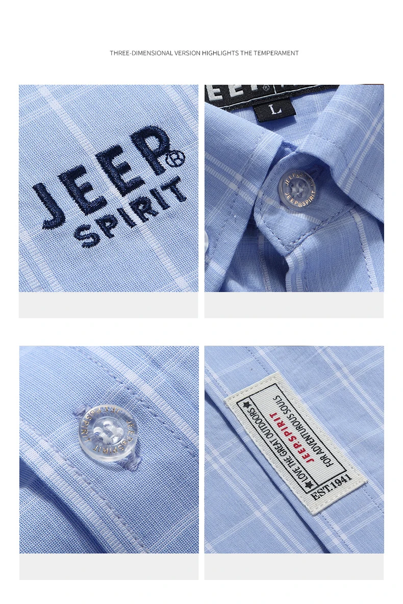 JEEP дух известный бренд рубашка Для мужчин Повседневное хлопчатобумажные мужские рубашки с длинным рукавом и отложным воротником клетчатая рубашка мужская мужские рубашки