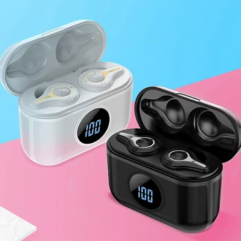 

Portable Wireless Earbuds TWS Stereo Bluetooth 5.0 LCD Display Hands Free Charging Box LED Indicator Sports Mini IPX5 Waterproof
