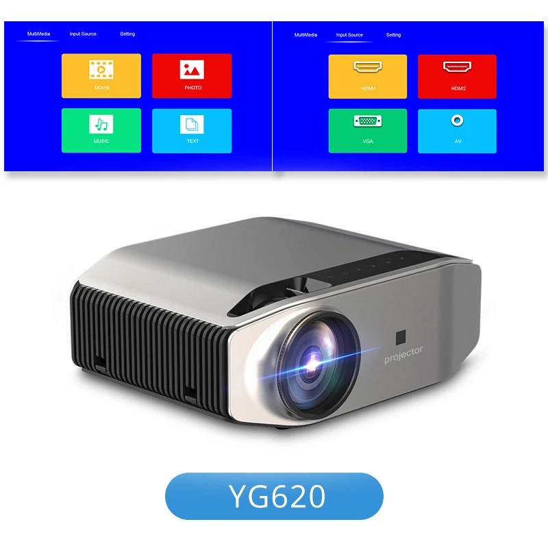 Everycom YG620 Full HD Projector Native 1080P Proyector YG621 Wireless WiFi Multi-Screen VGA USB LED Movie Beamer Home Theater projector mobile Projectors