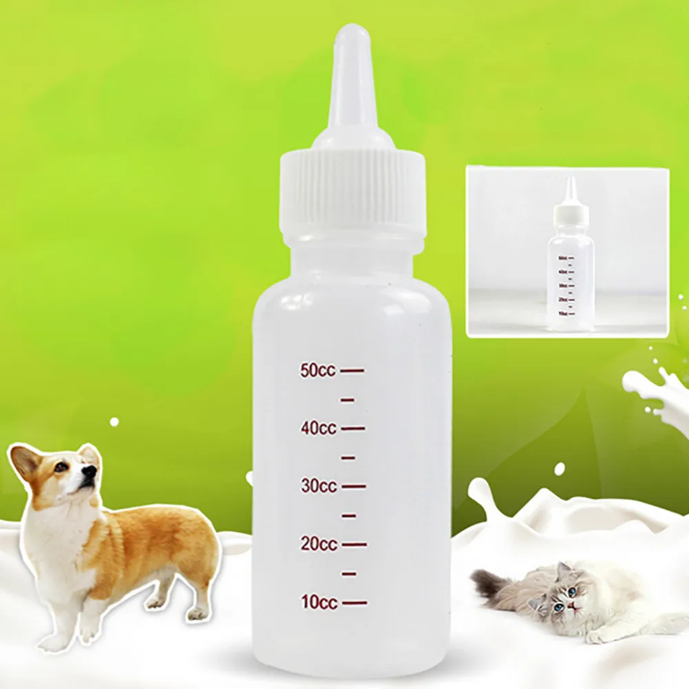 Cat Dog Milk 50ml Bottle Pet Puppy Kitten Baby Animal Feeding Bottle