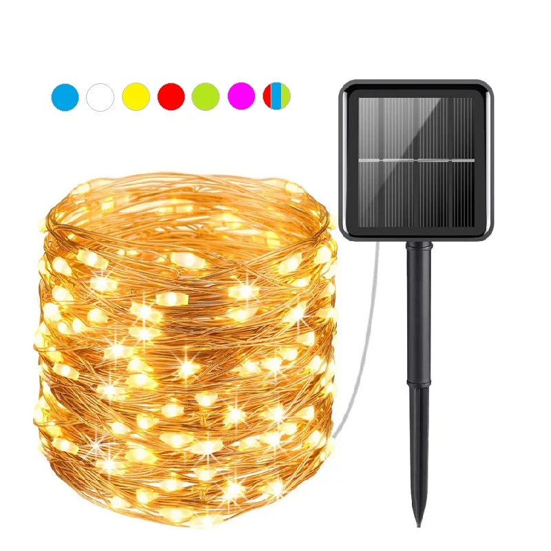 50/100/200 led Солнечный светодиодный светильник водонепроницаемая светодиодная