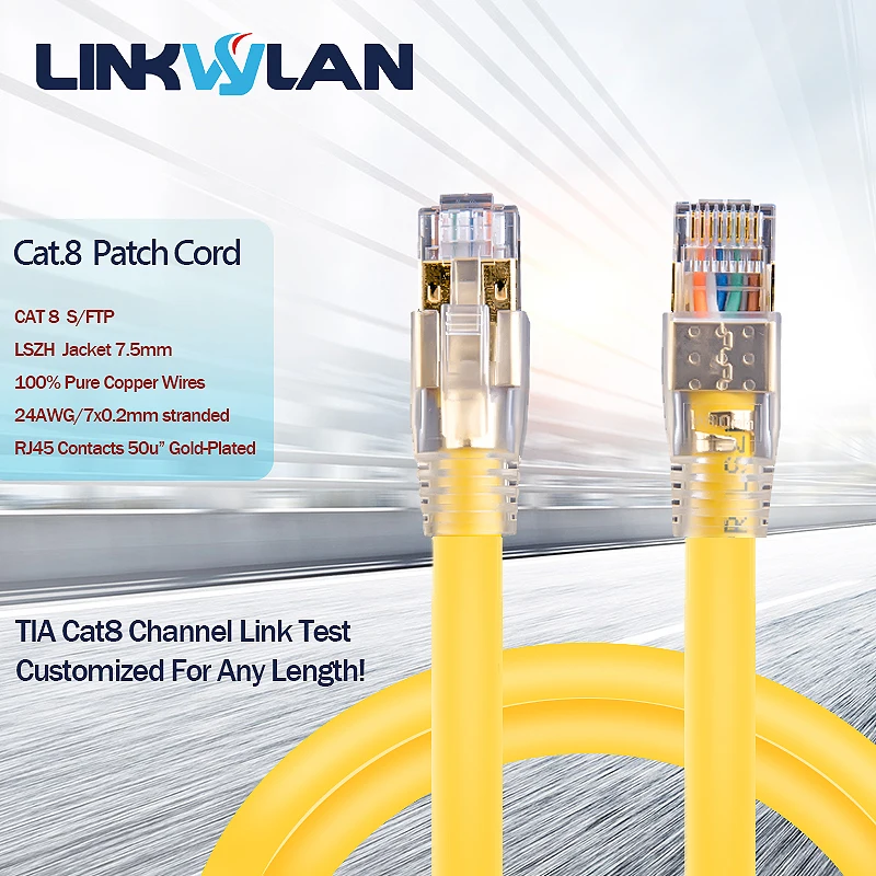Сетевой кабель RJ45 Ethernet Cat8 связи для ноутбука предварительно закрытый