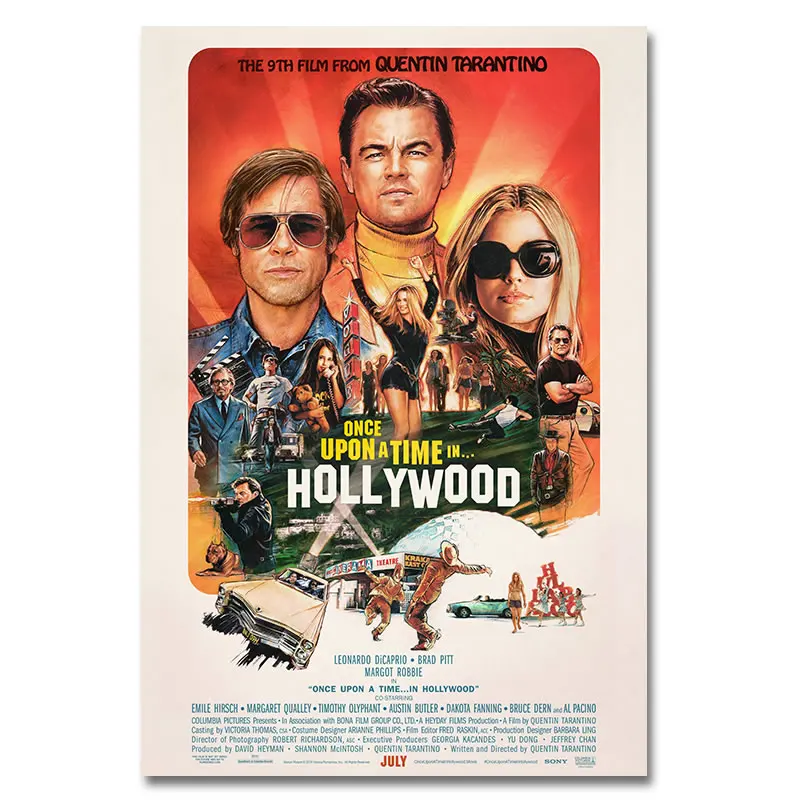 2019 Новый Шелковый постер фильма Once Upon A Time In Hollywood ретро художественные принты