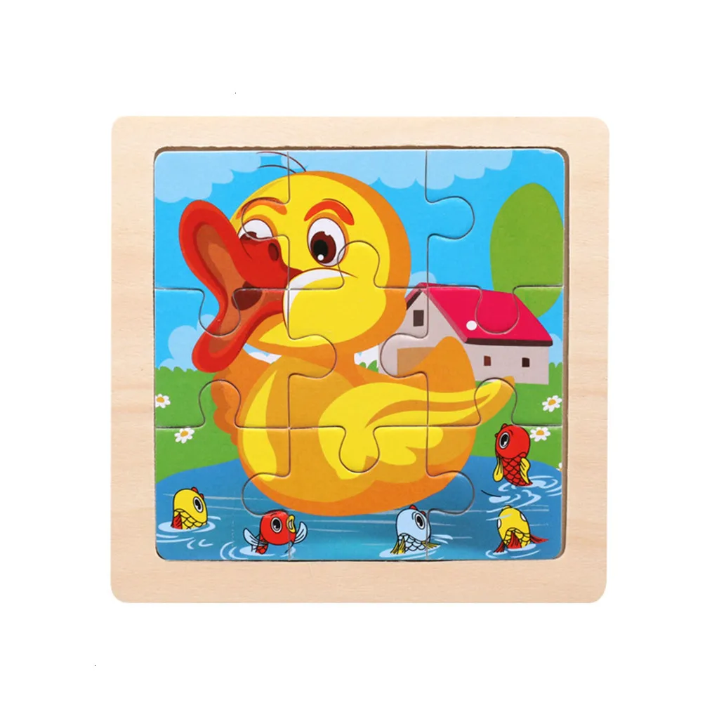 9 Wooden Puzzle Puzzles of Animals From Animated Cartoons From Learning Baby Toys Wood Toys Educational Toys Wood Puzzle Games