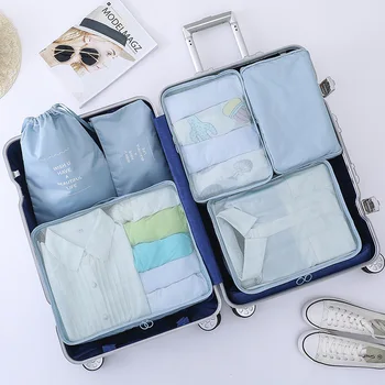 

2020 NEW High quality 6Pcs travel Bag organizer Waterproof Travel Bags Clothes Luggage Organizer Pouch Packing