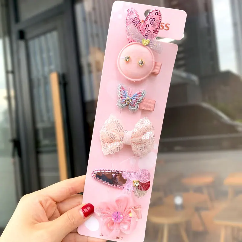 

2019 New Style Korean-style Children Hair Clip Headdress Clip Baby Girls Barrettes Crown Set Children Does Not Damage Hair Acces