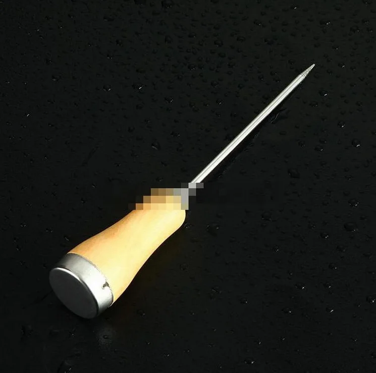 Single ice fork wooden handle ice halberd bar drill refrigerator freezer deicing tool crusher bar tools