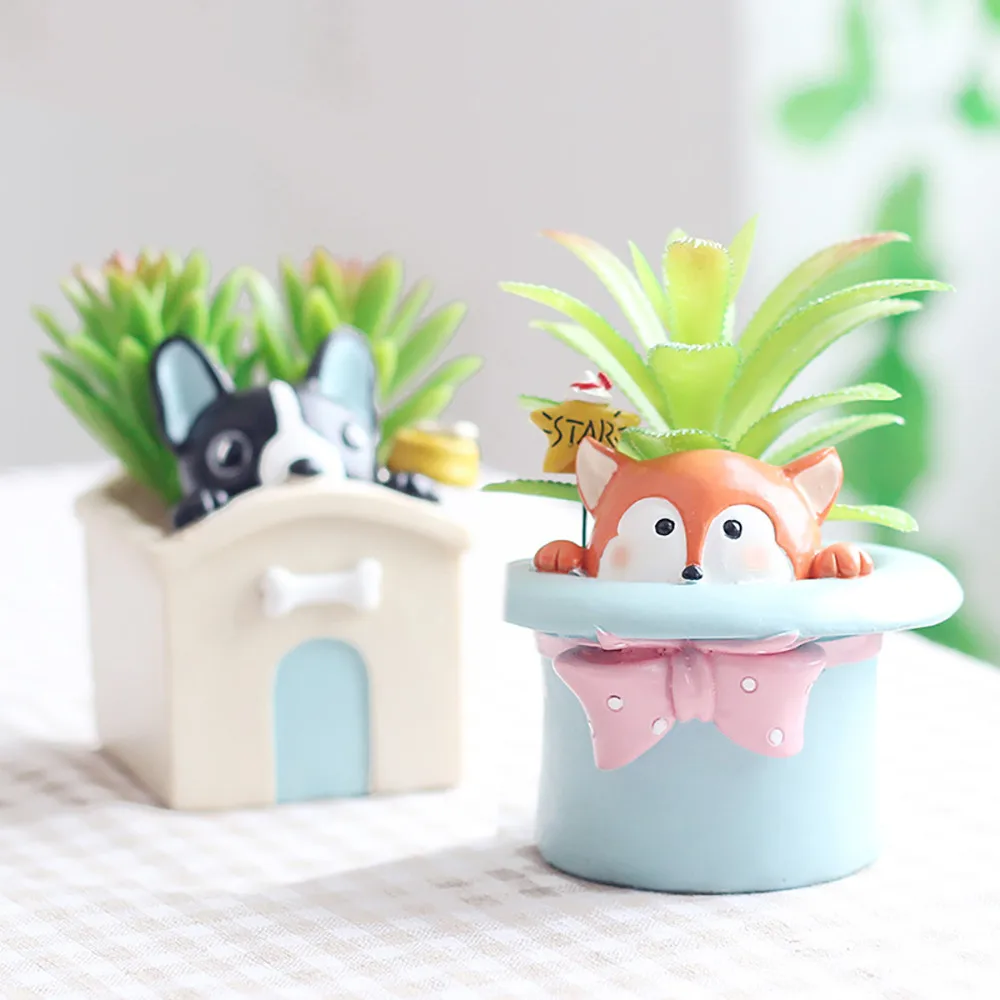 Цветочный горшок милый мультфильм контейнер для животных для дома, сада, офиса, рабочего стола украшение горшка для цветов горшок для растений дропшиппинг# L4