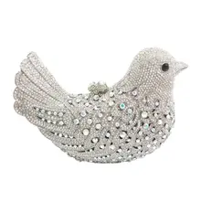 Лидер продаж Для женщин клатч Роскошная вечерняя сумочка к требованиям заказчика; сверкающие; с украшением в виде кристаллов разноцветные с рисунком «Птицы», для женщин, сумки-клатчи кошелек