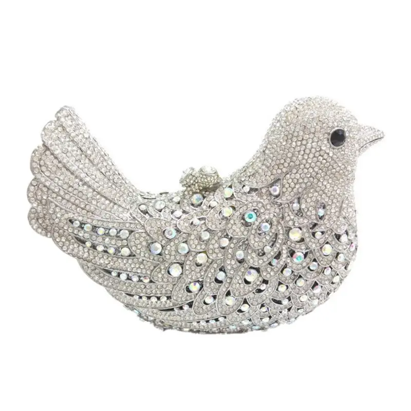 

Hot Sale Women Clutch bags Luxury Evening Bags Sparkly Crystal Colorful Bird Pattern Ladies Dinner bag Clutches Purse