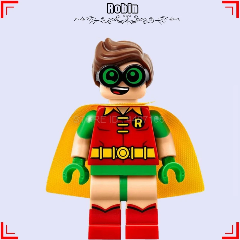 Робин DC кинофигурки Nightwing Teen Titans Super Heroes Justice League Creator технологические строительные блоки игрушки Халк, Бэтмен семья - Цвет: Robin