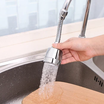 

Kitchen Adjustable Flexible Faucet Taps Sprayer 360 Degree Rotatable Filter Splash-Proof Universal Extension Part Tap Kitchen