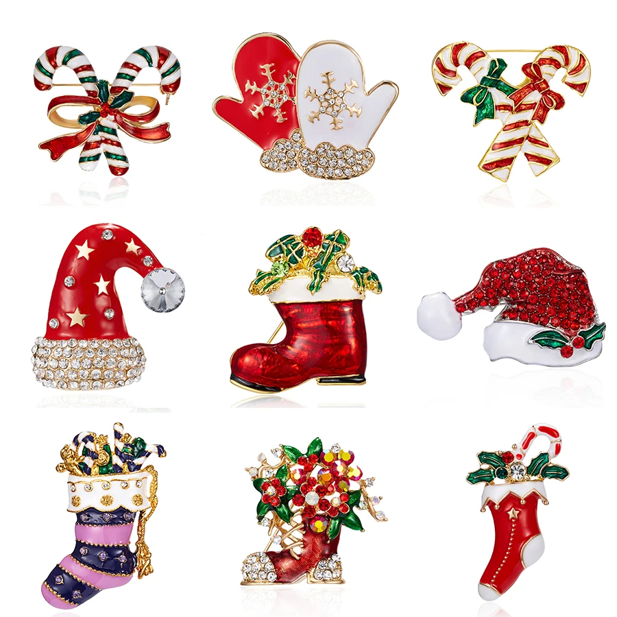 Rinhoo Merry Christmas броши булавки милая шапка перчатки сапоги носки двойной