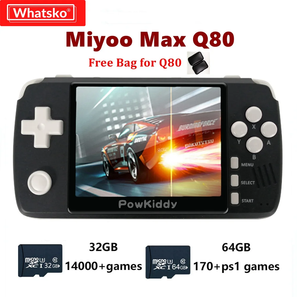 Ретро игровая консоль Whatsko miyoo max Q80 карманный портативный игровой плеер с ретроid