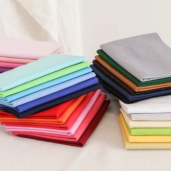 

Solid Color Pure Cotton Fabric Boys Sewing Material Pink Red Green Cloth TJ1328